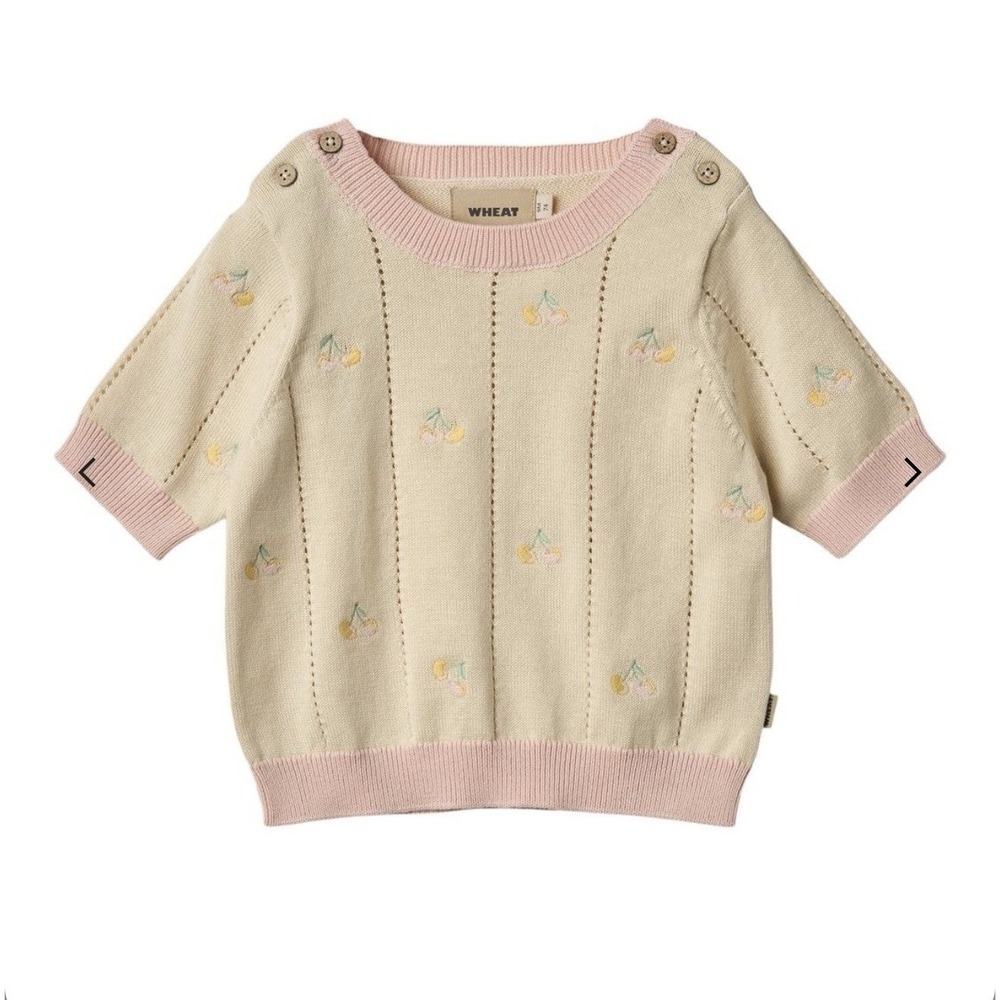 Wheats Malvina Sweater Sandshell Sz 6 Mos Pointelle Denmark Organic Cotton
